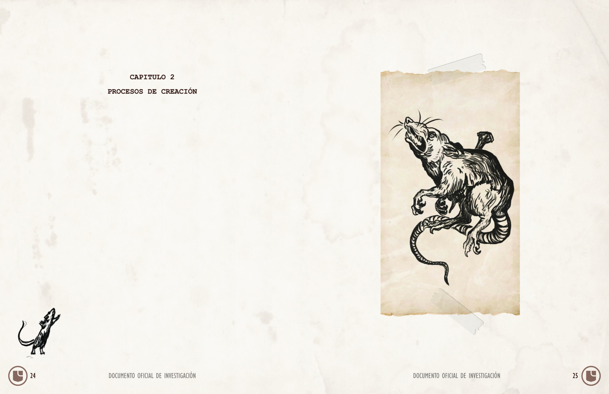 Illustration of a rat in parchment